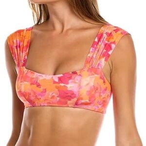 NEW L*Space Gizelle Into the Tropics Cabana Floral Print Bikini Top Wide Strap